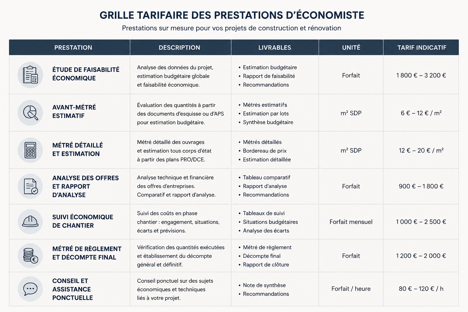 Combien coûte un économiste ? Tarifs et honoraires - Combien coûte un économiste ? (honoraires économiste construction) - 2